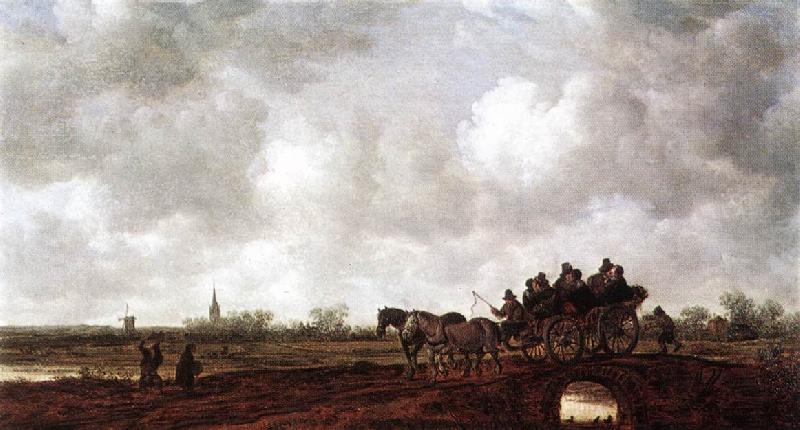Jan van Goyen Horse Cart on a Bridge